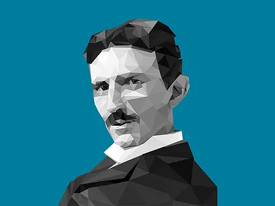 Nikola Tesla Low Poly lowpoly nikolatesla photoshop poly polygon polygonface tesla