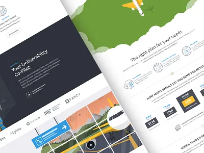 Mailjet frontend redesign airport email emailing homepage illustration mailjet plane redesign website