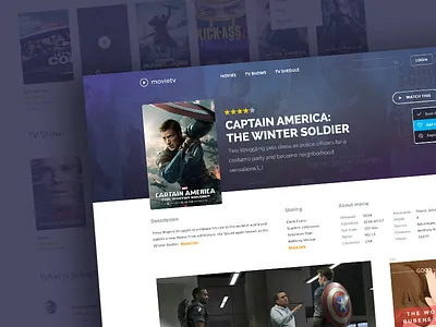 MovieTV clean design movie movies player stream template theme ui user interface web design website