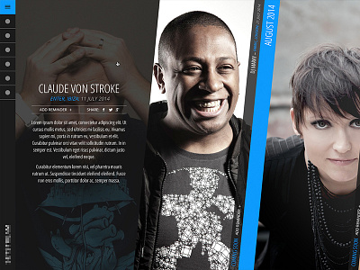 Music Streaming Site – Events dj event full screen hover ibiza music panel picture play share ui website
