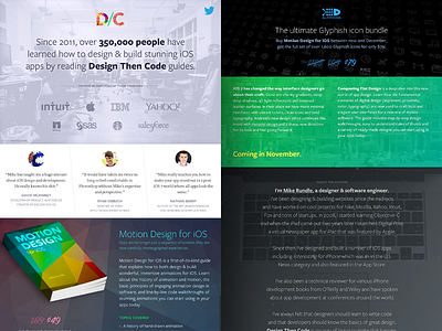 Design Then Code redesign + Motion Design for iOS book launch! animation black book flat flat design green ios iphone purple website