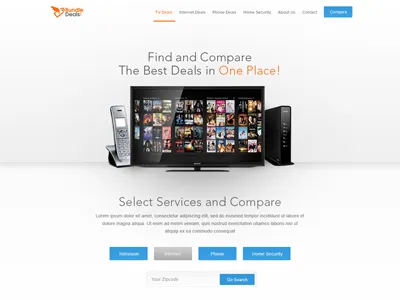 Bundle Deals Homepage bundle deals cable homepage clean internet minimalist phone phones whitespace