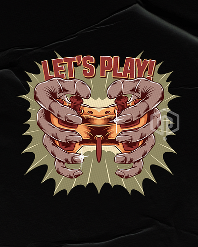 Let's Play! artwork branding commissionwork design illustration illustrator logo outdoorapparel retrogames tshirt ui