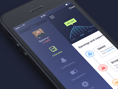Statistics menu app bejtuladesign clean dashboard design economy ios7 menu sidebar sidemenu statistics stats