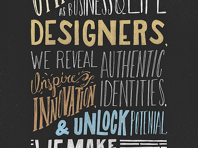Onyx Mission Statement agency beliefs hand lettering handletter handmade lettering micron mission statement designers type typography words