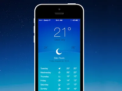 Weather on Sketch iphone sketch ui weather