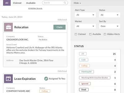 Lead Gen / Prospecting Tool UI / UX app design development filters mobile responsive ui ux web app website design