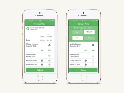 Phone plan comparison chart comparison data data comparison exercise mobile table ui ux