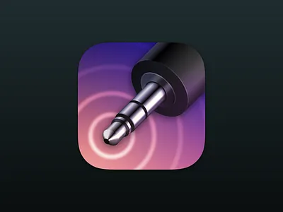 Sketch practice 3.5mm headphone mini jack icon ios icon purple