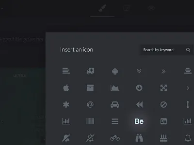 Icon Modal - WordPress clean dark icon icons minimal modal ui ux wordpress