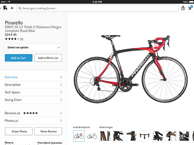 Dribbble Backcountry iPad App app backcountry bikes ecommerce gallery ipad iphone product detail