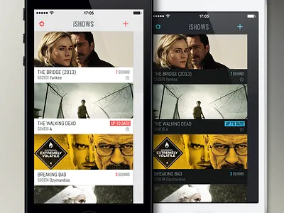 iShows app app dark iphone light minimal themes ui