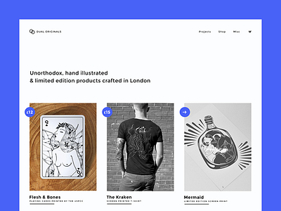 Dual Originals Shop clean minimal shop shopify website