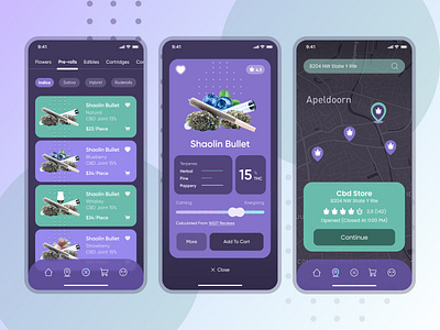 Cannabis App / Mobile UX/UI app cannabis figma mobile mobile app ui ux weed