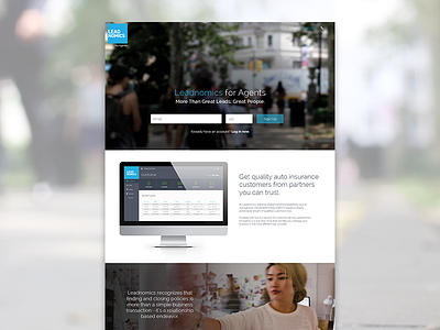 Leadnomics for Agents Lander app design graphic design leads site technology typography ui ux web webpage website
