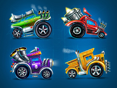 Zombie Cars car concept fire illustration metal pimp smoke speed upgrade wheel zombie