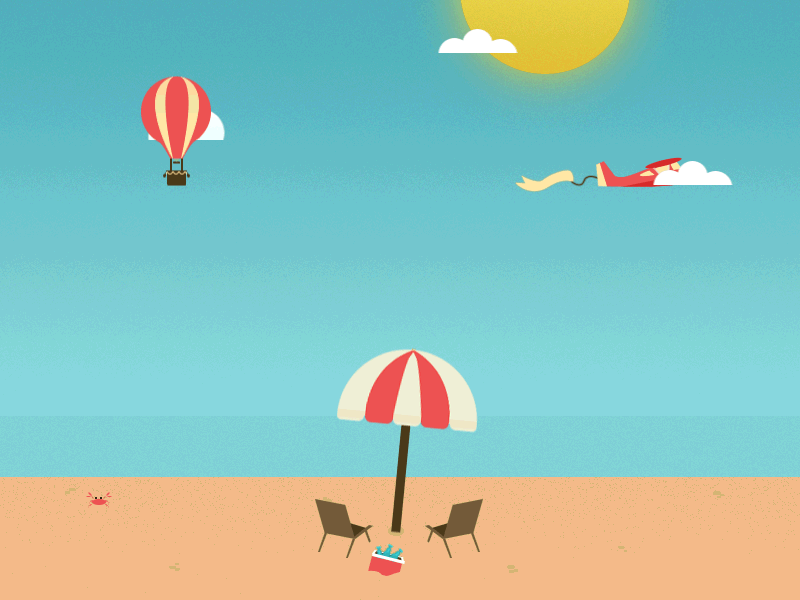 Summer beach airplane balloon beach clouds sand summer