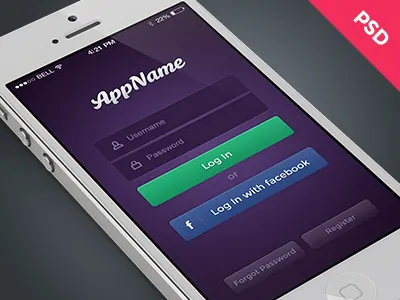 Free Mobile Login PSD app free freebie interface ios iphone login psd ui