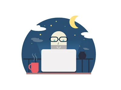 Illustrating By Night color design flat fun illustration minimal