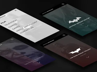 Batman Anthology Concept batman dark gradient iphone mobile sketch ux