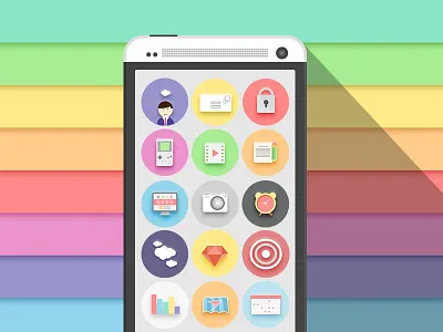 Freebie Flat Icon Set flat free freebie htc icon psd set vector