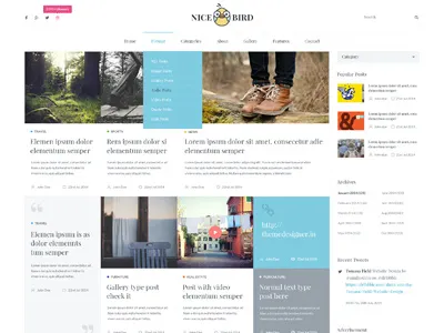 Nice Bird Wordpress Theme for Newspaper, Bloggers & Magazines blog blog theme bootstrap clean magazine theme magazines modern newspaper newspaper theme nice bird theme for bloggers