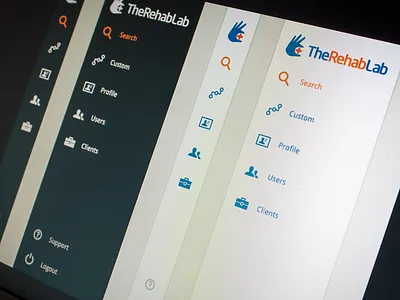 TRL Navigation Concept app design mike busby navigation navigation ui the rehab lab toronto user interface web app web app design