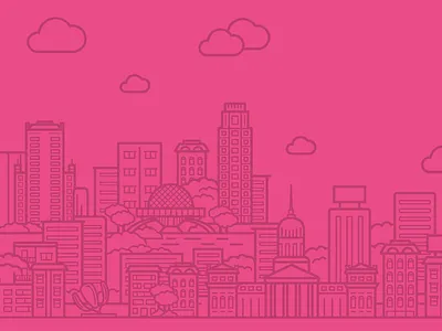 Dribbble Meetup Buenos Aires argentina buenos aires city clouds dribbble event illustration meetup