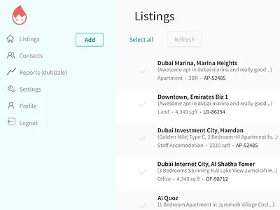 Property listings crm ginja listings property