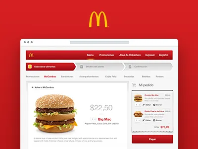 McDonald's Online Ordering gradients interaction mcdonalds skeumorphism ui ux