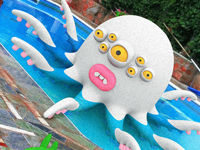 In the pool 3d character creatures illustration monsters