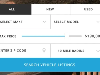 Vehicle Search Box design search ui ux