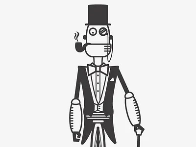 Fancy bot is so fancy fancy illustration robot robotodex tophat and tails