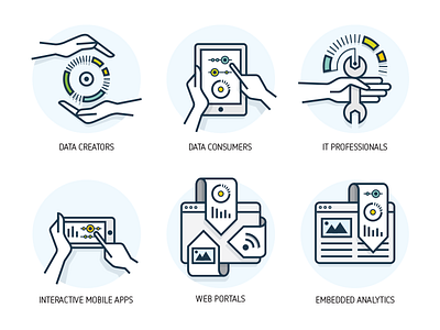 Data analytics illustrations geometric icon illustration line single line weight