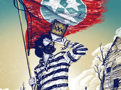 Old Crow Medicine Show boat chevy dog flag limited edition moonshine river screenprint shackles shit creek tennessee whiskey