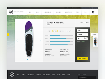 Products board detail products redesign shop site store sup surf web
