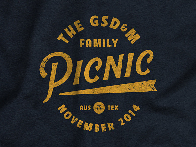 GSD&M Picnic Shirt 828 custom type logo picnic shirt