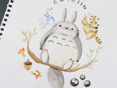 My Neighbour Totoro illustration totoro watercolour