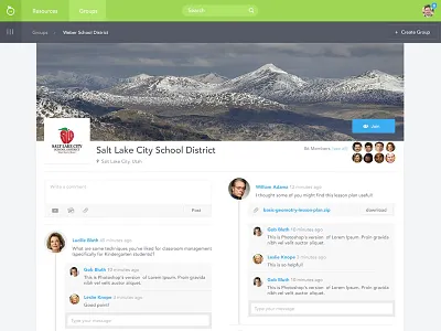 Group Page group interface school ui ux
