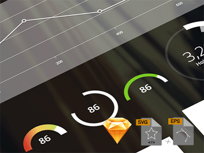 Example of Data Visualization Elements (Sketch, SVG +EPS)