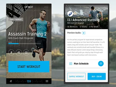 Fitness App Exploration app clean design fitness ios iphone mobile modal overlay progress ui workout