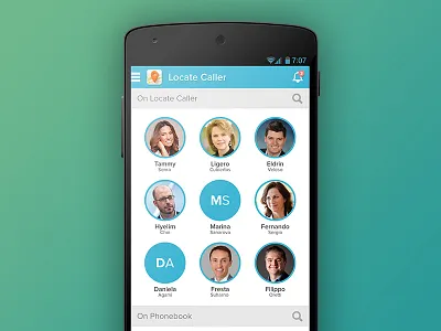Locate Caller android app call contact location mobile phone ui ux