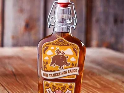 HogSauce bbq flask flying glass heart hog hot sauce peppers pig sauce wings