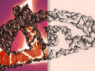 Deviantart's logo Illustration chiesa della deviantart freelance illustration italy lava logo matteo milan rock sketch