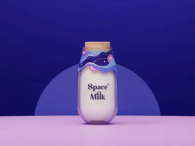 Space Milk / Package Design Concept / 3D & 2D 2d 3d art branding colorful concept cosmic design graphic design illustration logo menu milk package packagind poster product space