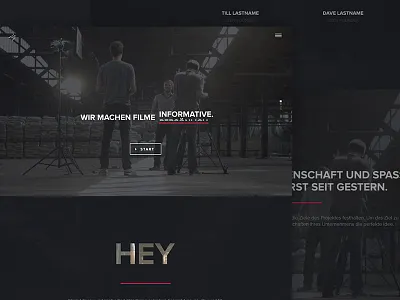 Team debut dark design film filthy flat production site website