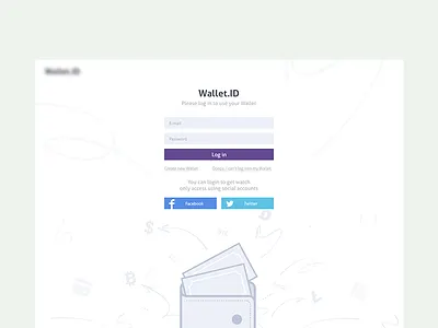 Login page bitcoin clean log in login minimal page wallet web white
