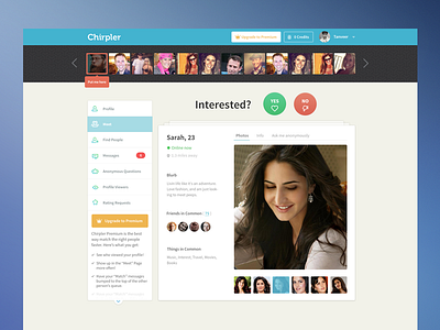 Meet Page clean design dating dating app like love meet message profile social app tinder ui design web app