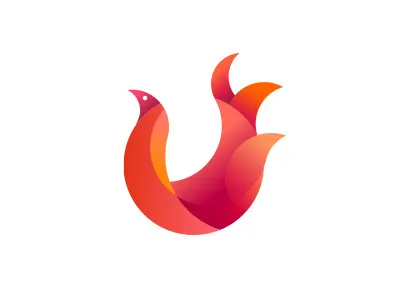 Fire Bird bird circle fire gradient logo pugacheva red tanya