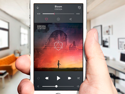 Music Player App app ios7 list music play player volume